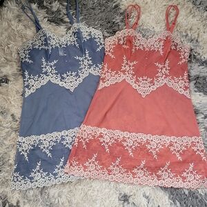 Wacoal Blue and Pink Lace Chemises
